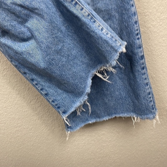 The Ragged Priest Jeans Wide Leg High Rise Baggy Jeans Raw Hem Crop Skater - Picture 5 of 12